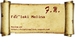 Füleki Melina névjegykártya